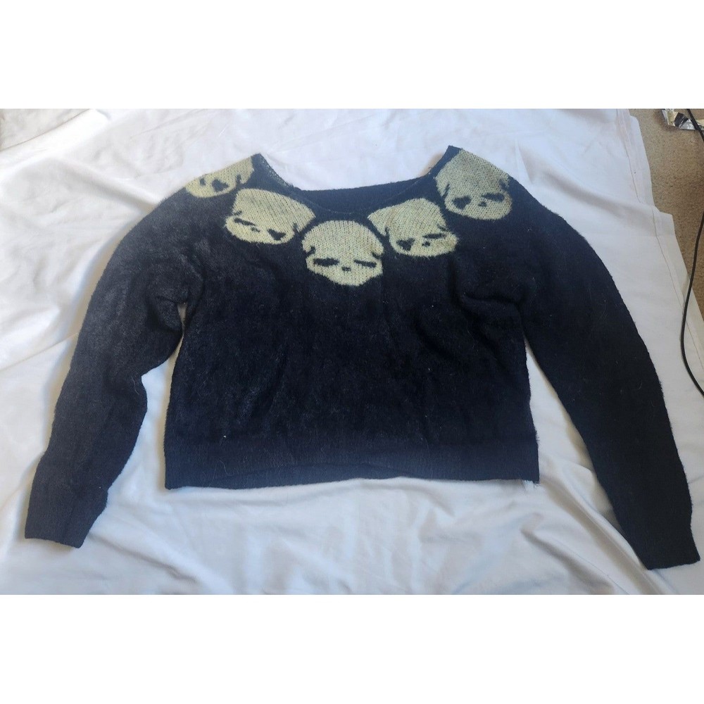 Shein Mohair Skull Sweater Size Small